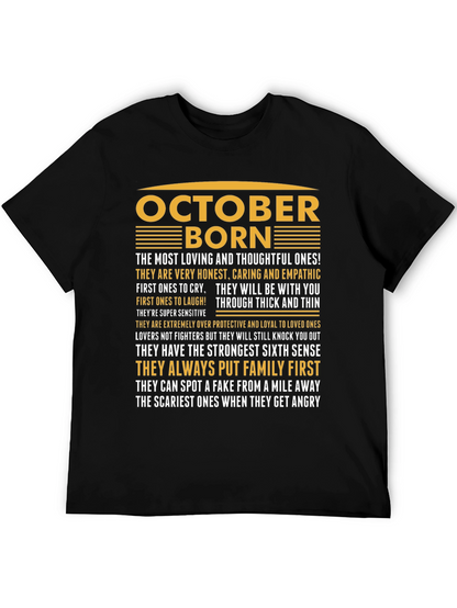 October Born T-Shirt - Loving Thoughtful and Loyal