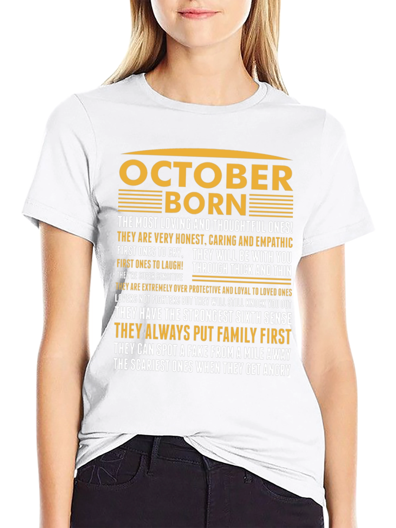 October Born T-Shirt - Loving Thoughtful and Loyal