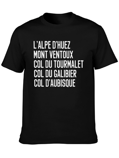 Cycling Climbs T-Shirt - LAlpe dHuez Mont Ventoux