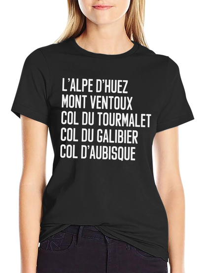 Cycling Climbs T-Shirt - LAlpe dHuez Mont Ventoux