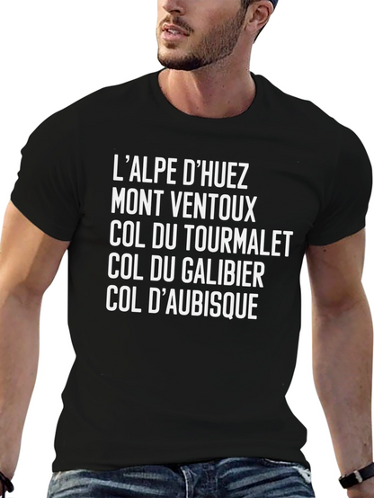 Cycling Climbs T-Shirt - LAlpe dHuez Mont Ventoux