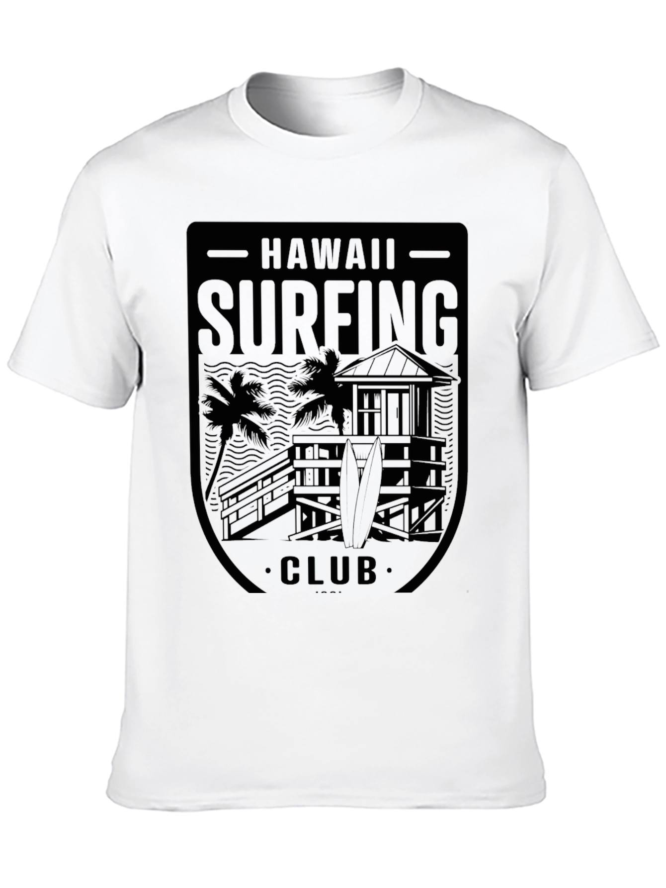 Hawaii Surfing Club Black T-Shirt
