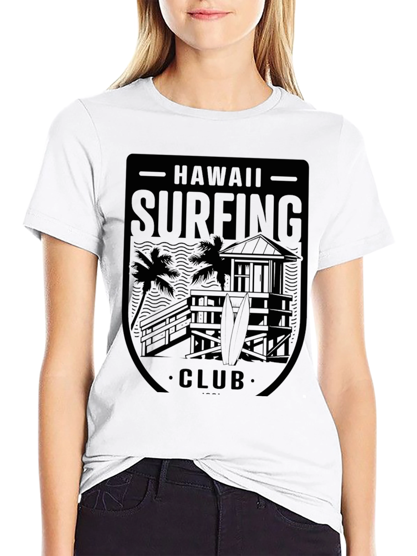 Hawaii Surfing Club Black T-Shirt