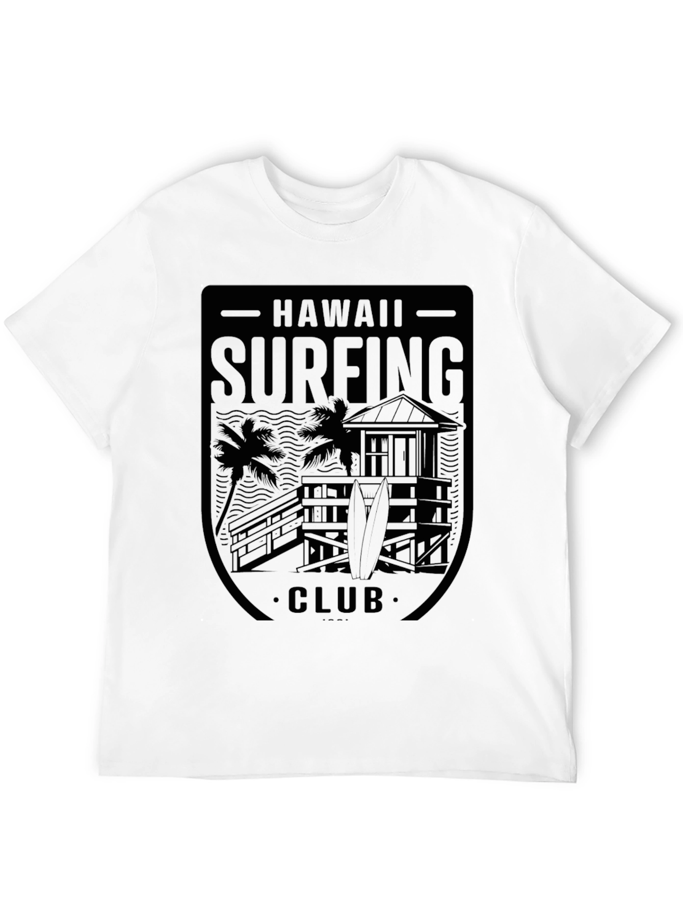 Hawaii Surfing Club Black T-Shirt