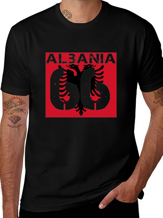 Albania Graphic Tee - Black Short Sleeve T-Shirt