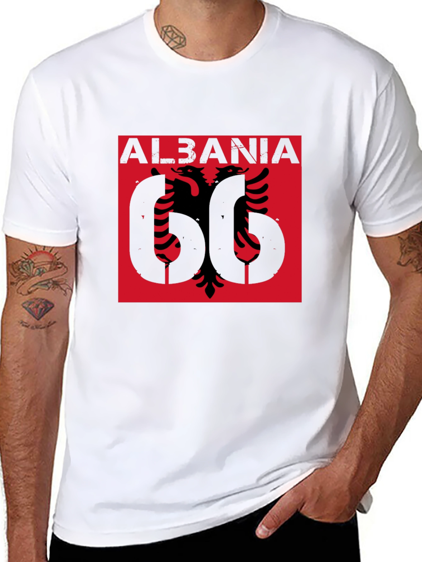 Albania Graphic Tee - Black Short Sleeve T-Shirt