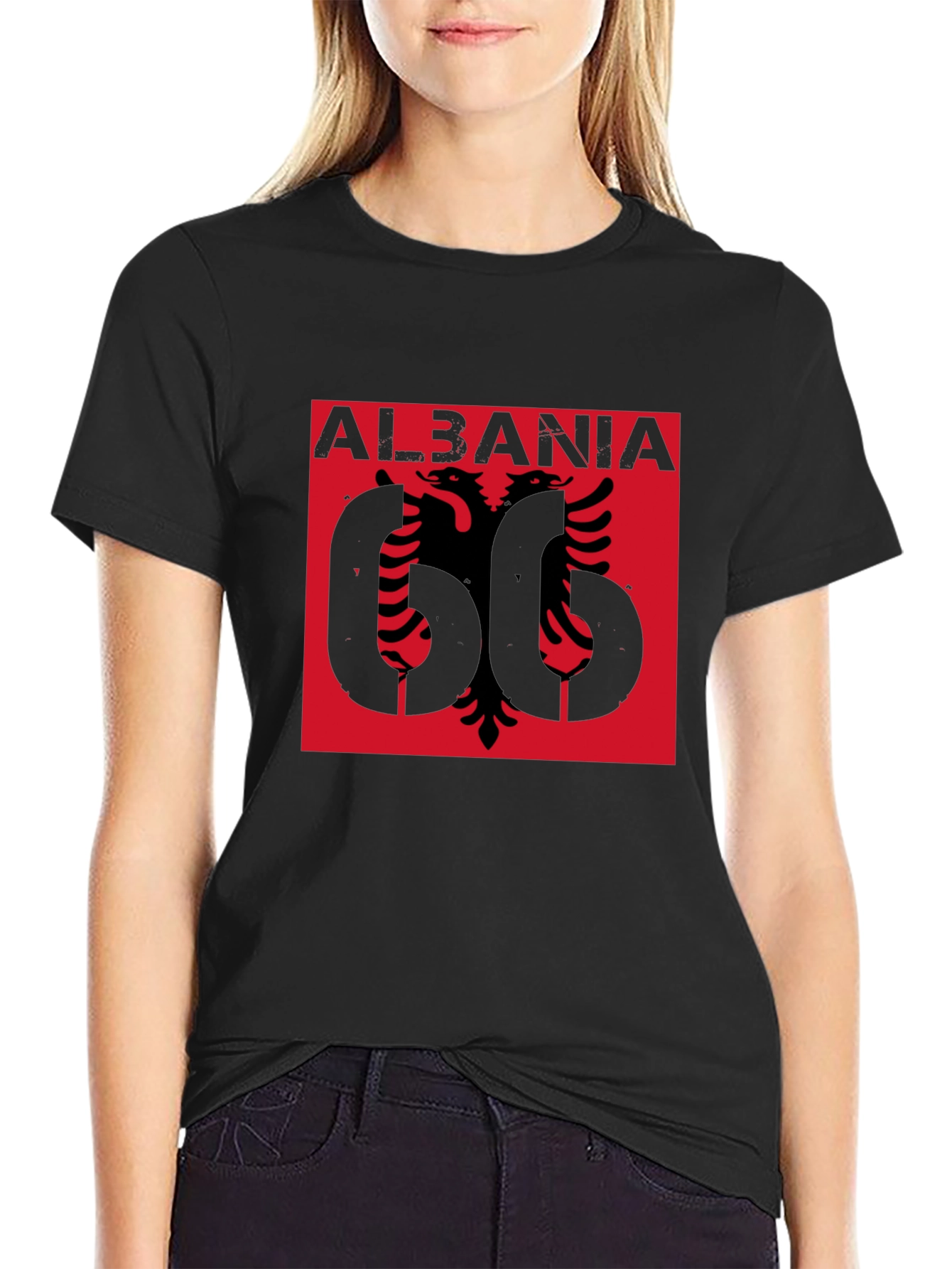 Albania Graphic Tee - Black Short Sleeve T-Shirt