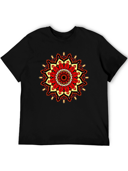 Mandala T-Shirt: Red Yellow & Black Tee