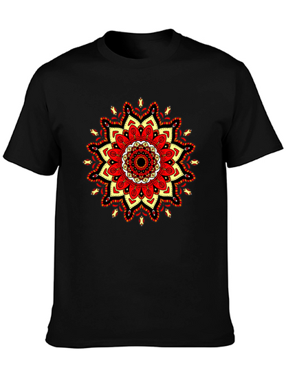 Mandala T-Shirt: Red Yellow & Black Tee