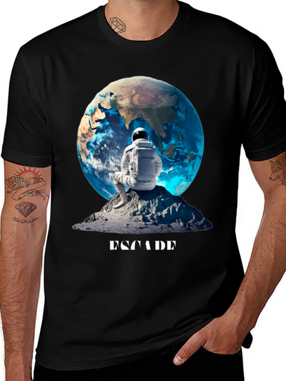 Astronaut Earth Graphic Tee - Black
