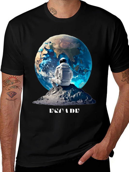 Astronaut Earth Graphic Tee - Black
