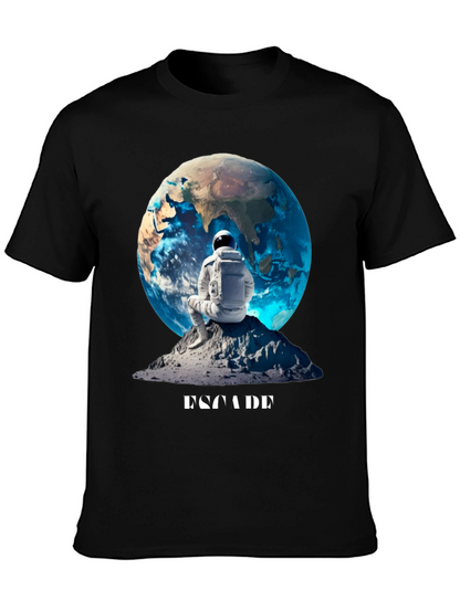 Astronaut Earth Graphic Tee - Black