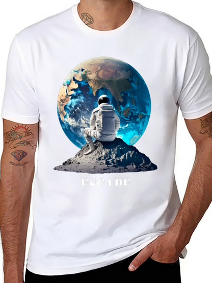 Astronaut Earth Graphic Tee - Black