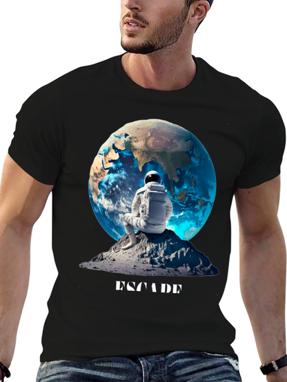 Astronaut Earth Graphic Tee - Black