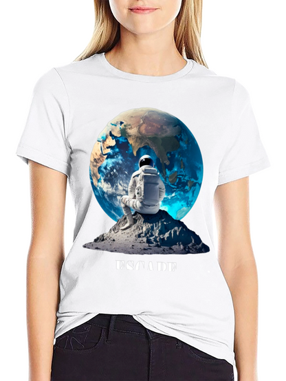 Astronaut Earth Graphic Tee - Black