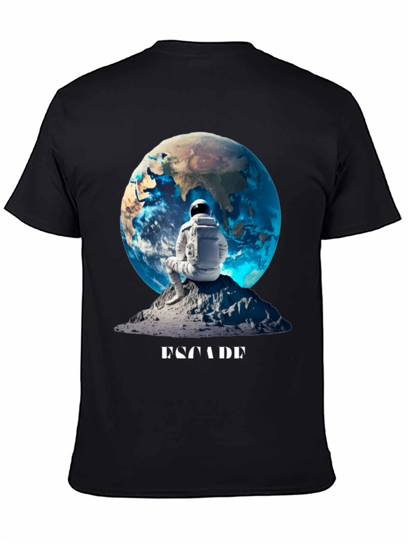 Astronaut Earth Graphic Tee - Black