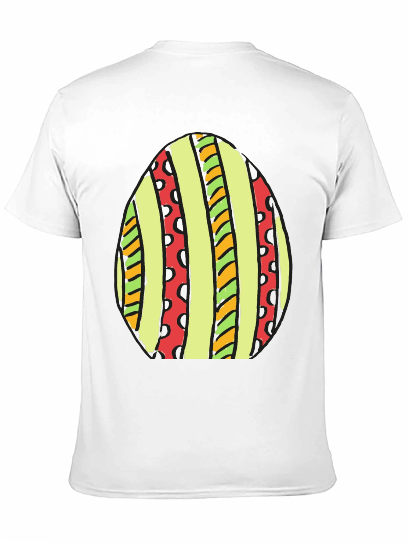 Striped Easter Egg Graphic Tee - Black