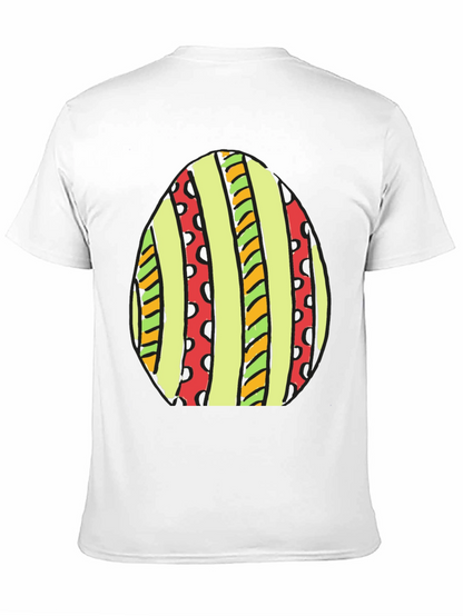 Striped Easter Egg Graphic Tee - Black