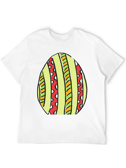 Striped Easter Egg Graphic Tee - Black