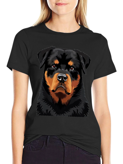 Rottweiler Dog Graphic Black T-Shirt