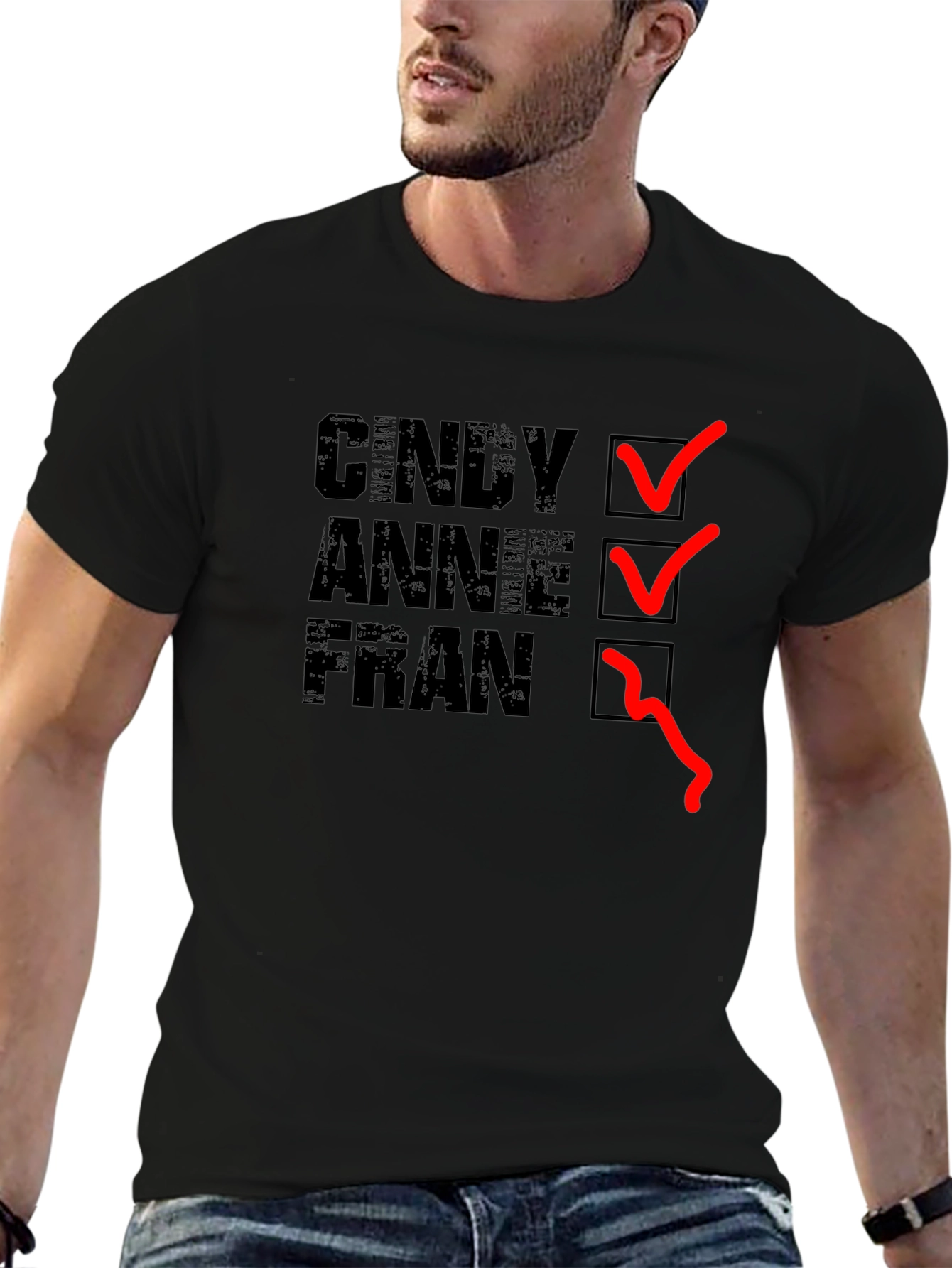 Cindy Anne Fran T-Shirt - Black Graphic Tee