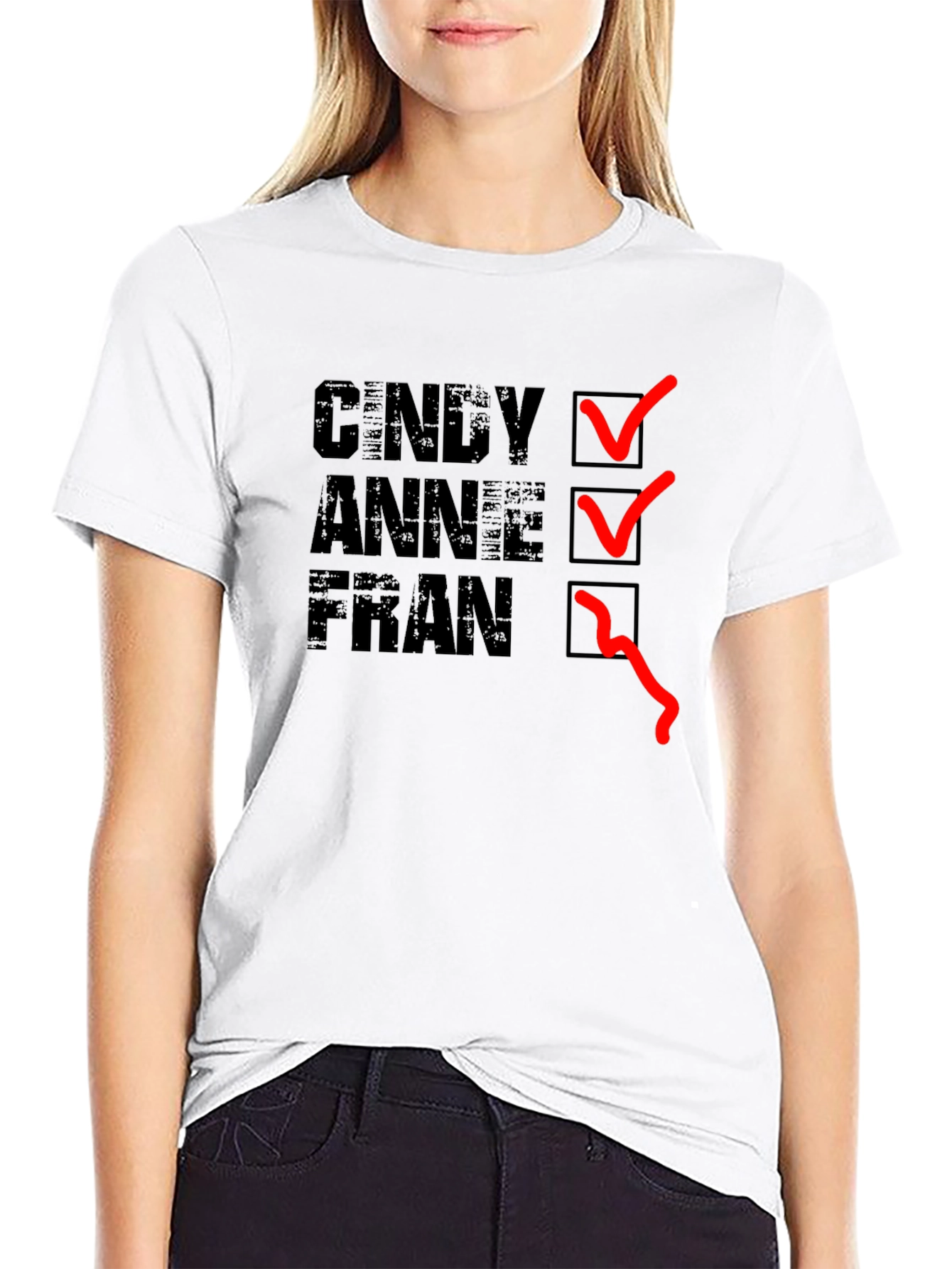 Cindy Anne Fran T-Shirt - Black Graphic Tee