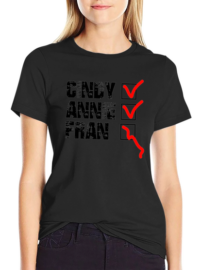 Cindy Anne Fran T-Shirt - Black Graphic Tee