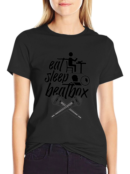Eat Sleep Beatbox Black Graphic T-Shirt