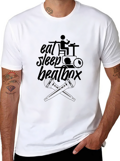 Eat Sleep Beatbox Black Graphic T-Shirt