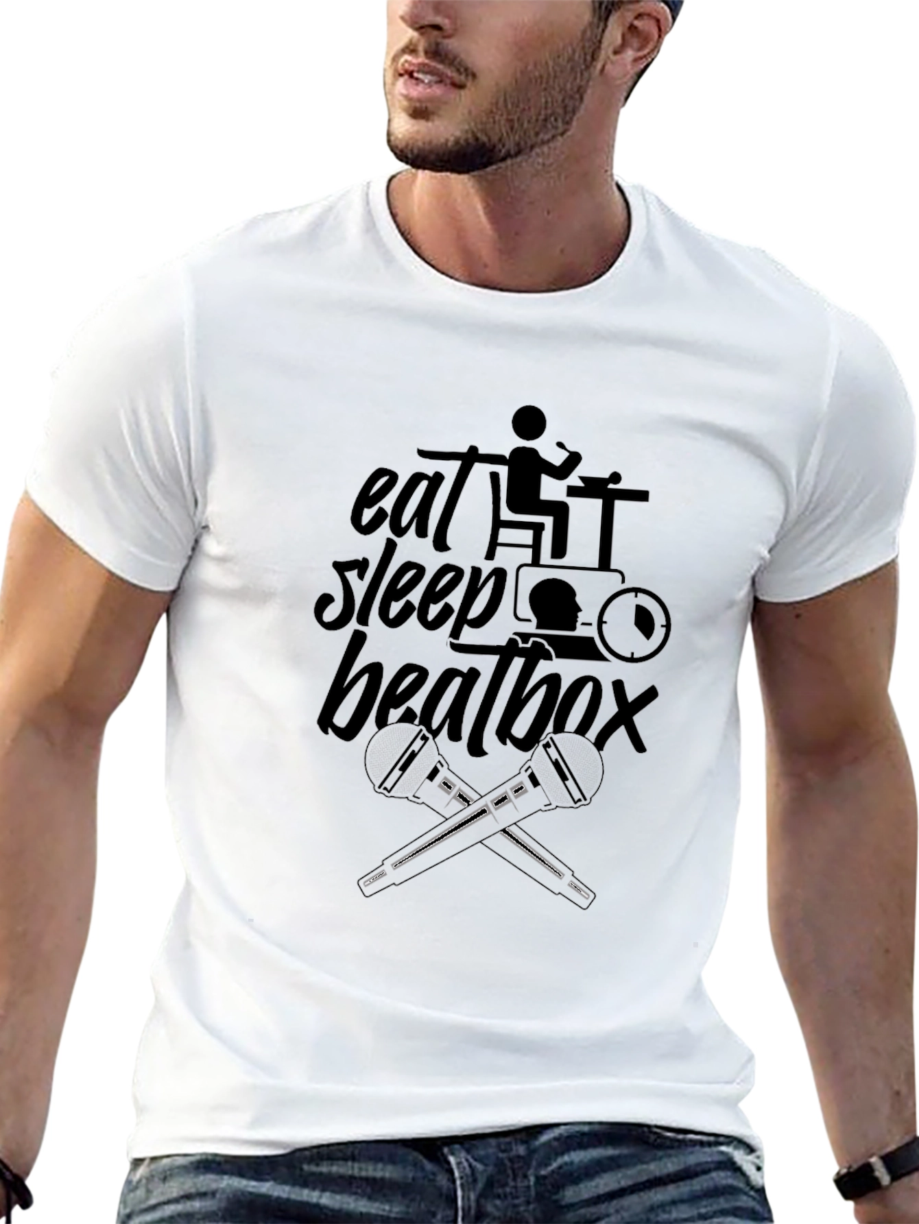 Eat Sleep Beatbox Black Graphic T-Shirt