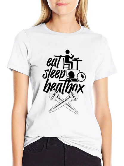 Eat Sleep Beatbox Black Graphic T-Shirt