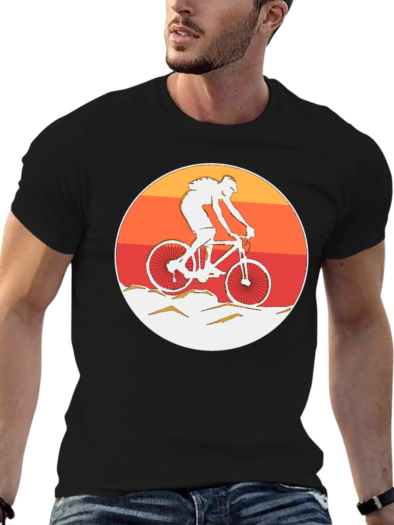 Mountain Biker Graphic T-Shirt - Sunset Ride