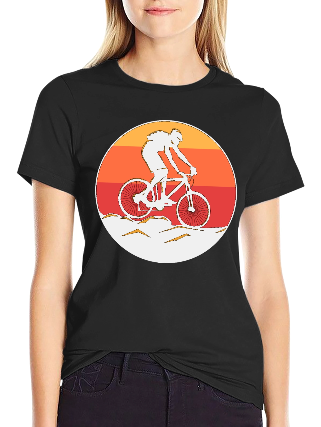 Mountain Biker Graphic T-Shirt - Sunset Ride