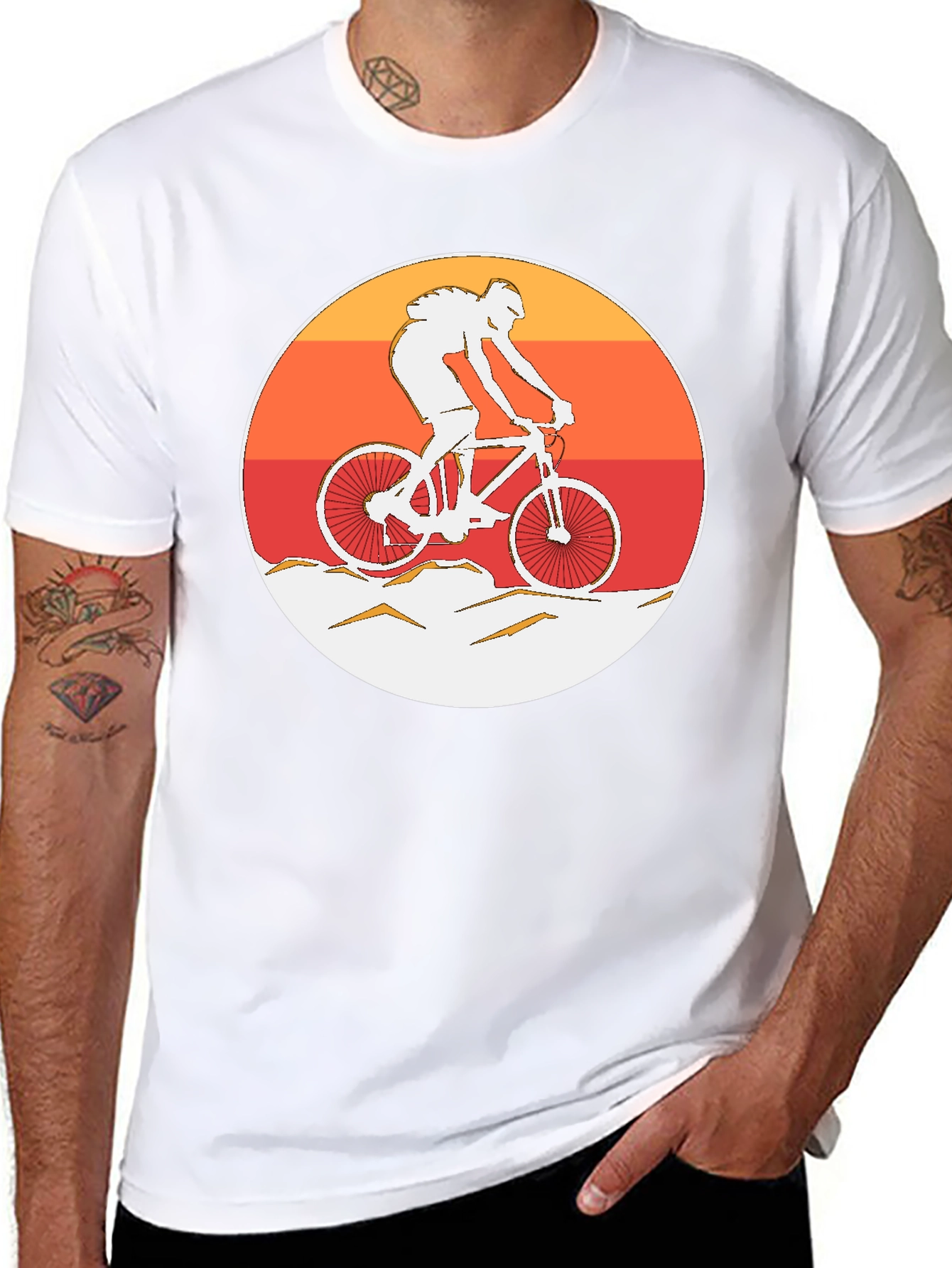 Mountain Biker Graphic T-Shirt - Sunset Ride