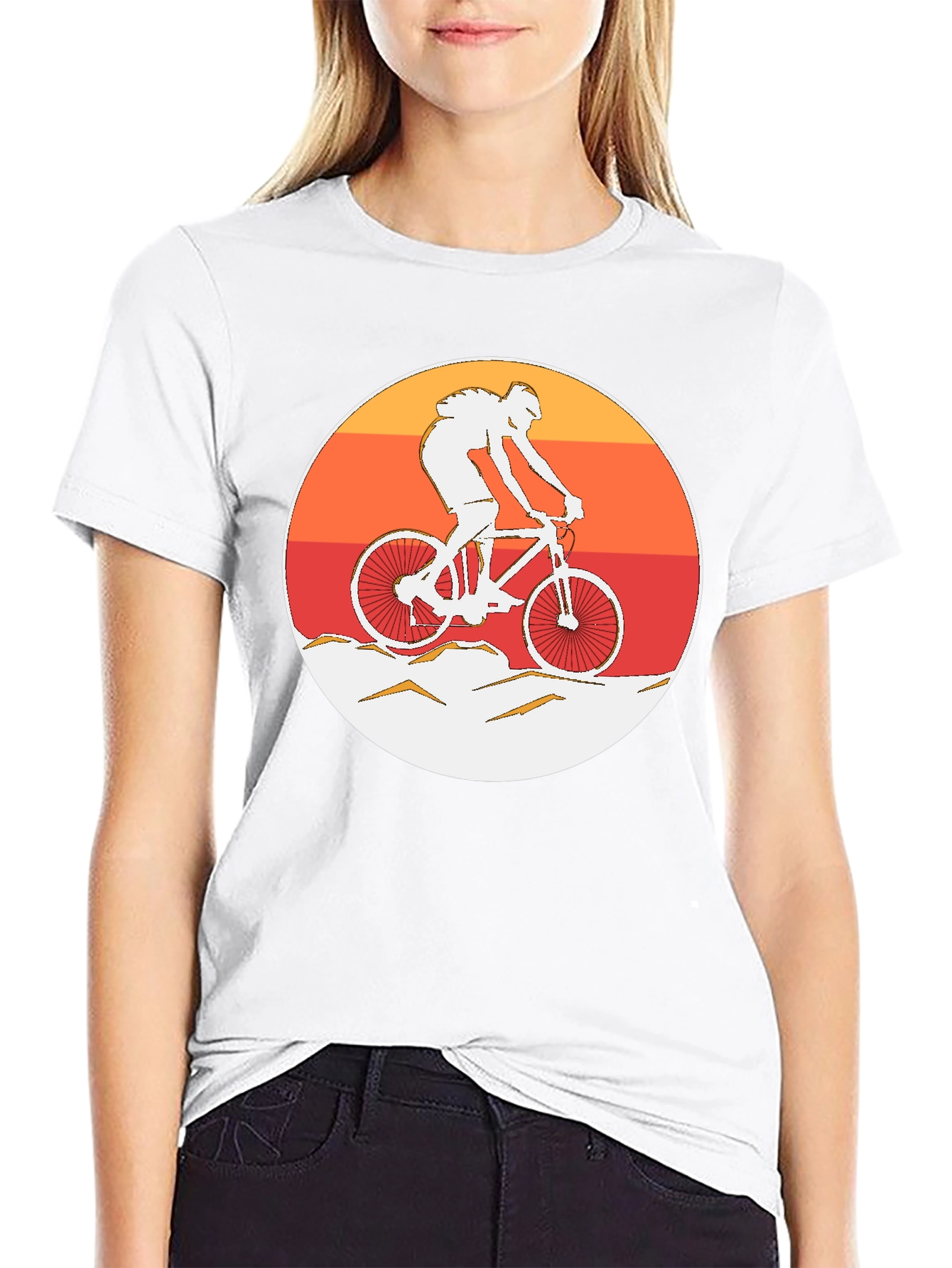 Mountain Biker Graphic T-Shirt - Sunset Ride