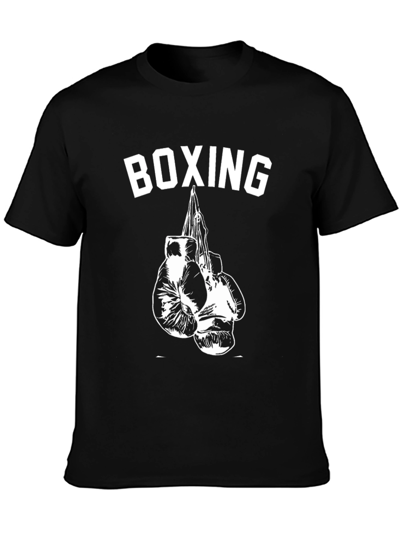 Boxing Gloves Graphic Tee - Black Cotton