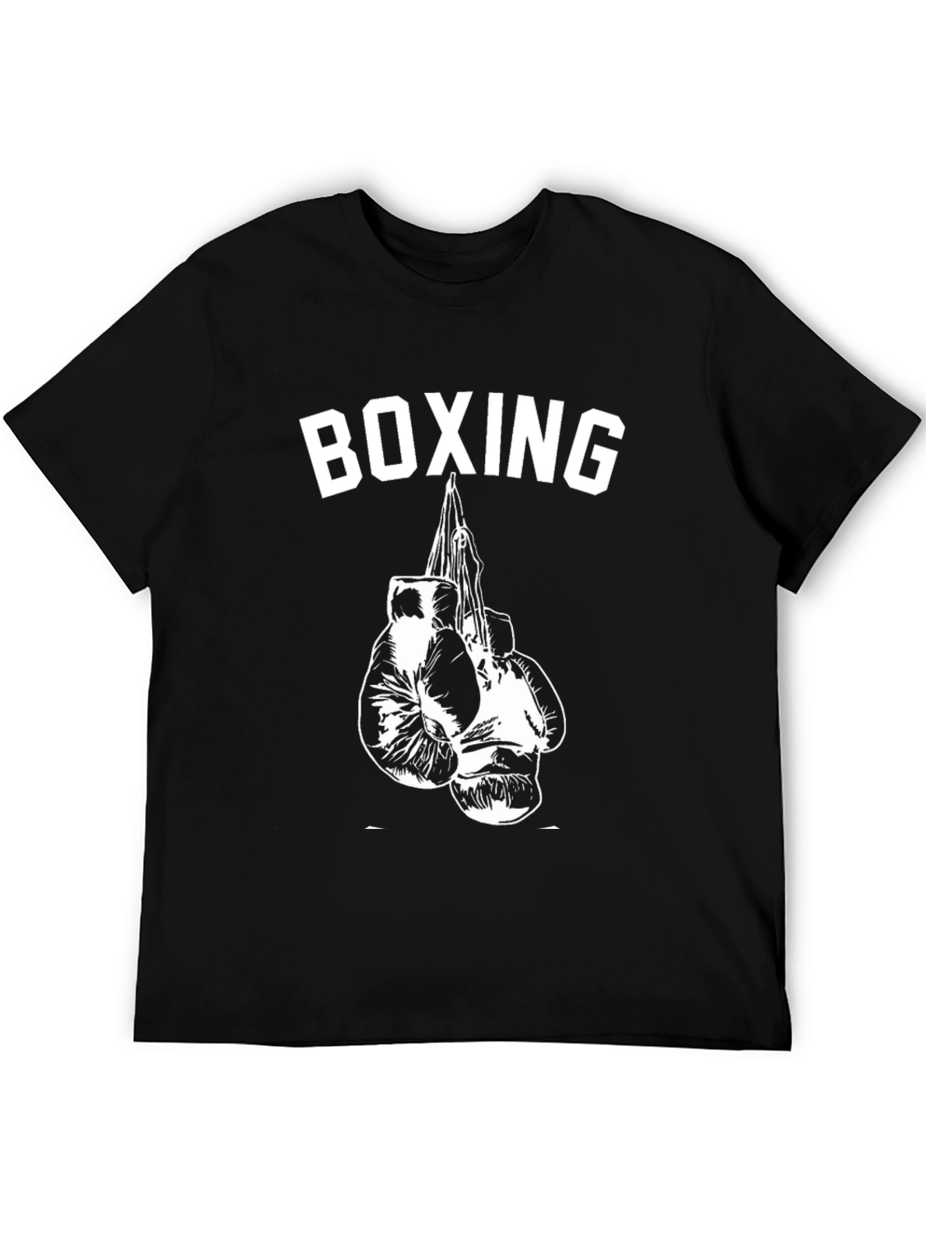 Boxing Gloves Graphic Tee - Black Cotton
