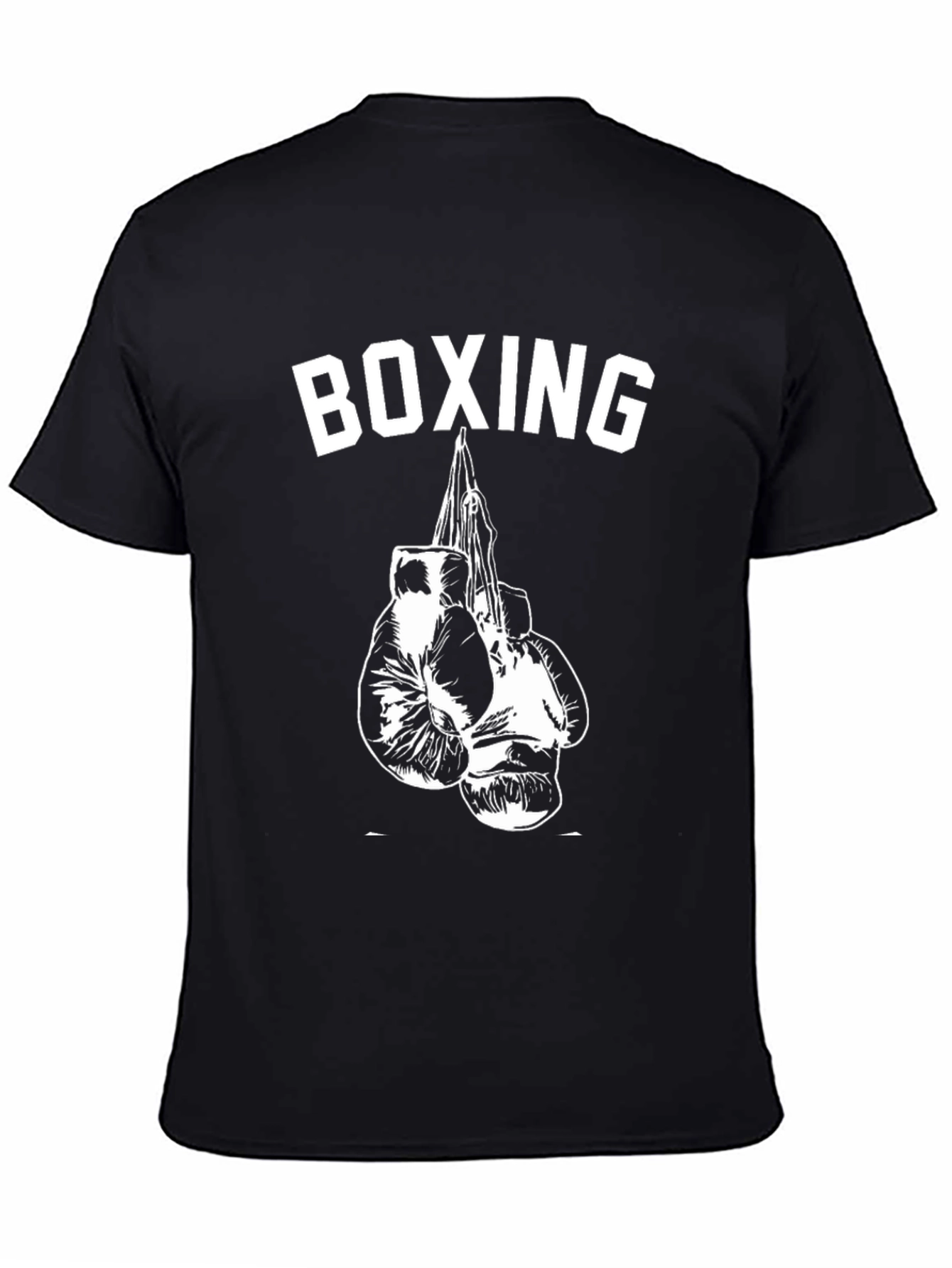 Boxing Gloves Graphic Tee - Black Cotton