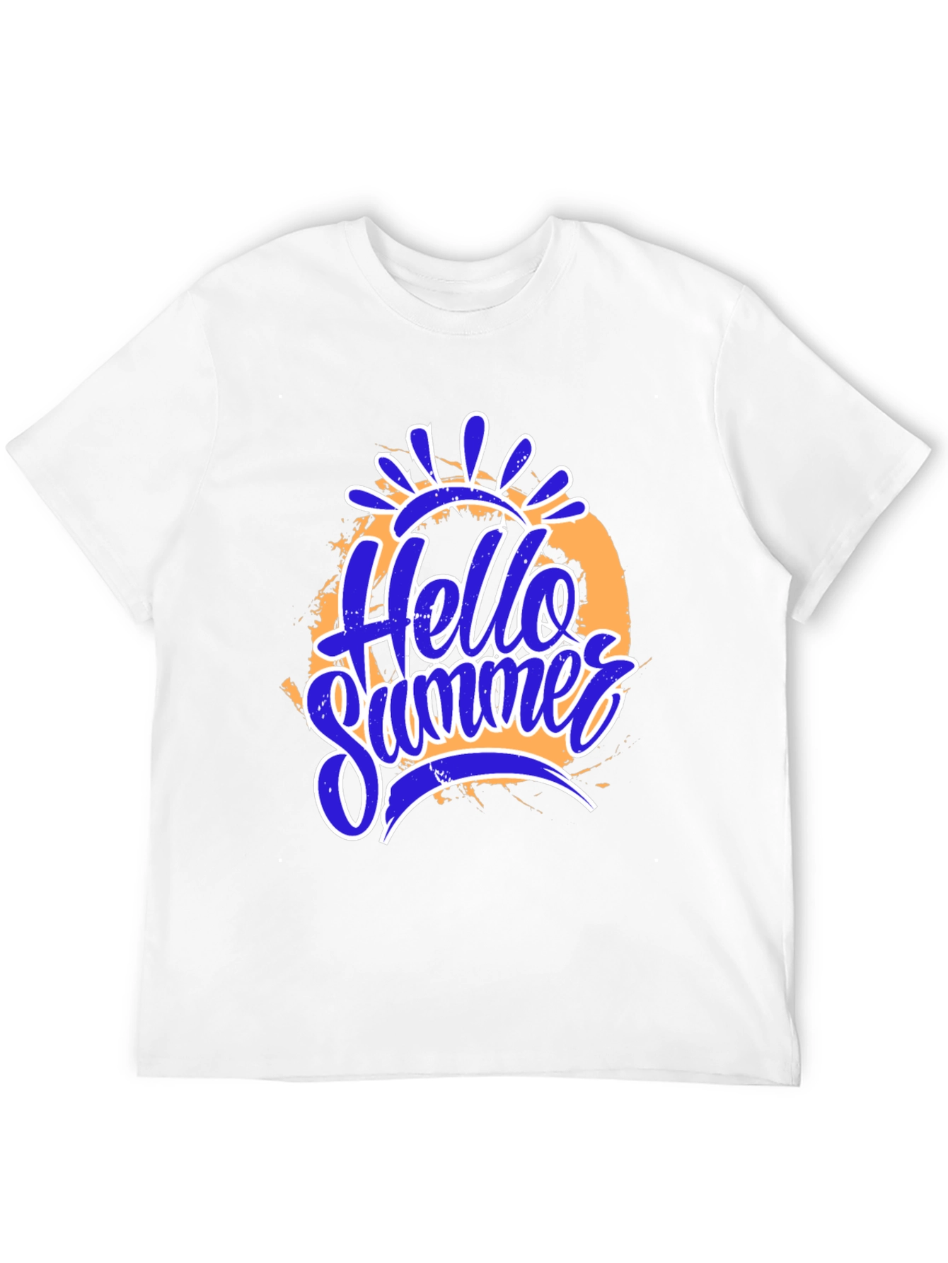 Hello Summer Graphic Print Black T-Shirt