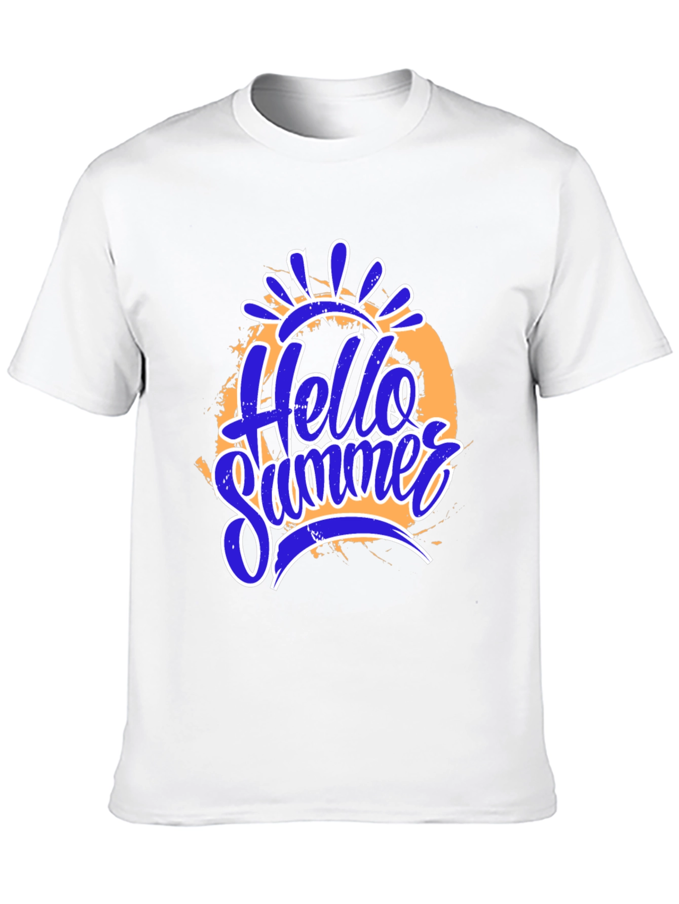 Hello Summer Graphic Print Black T-Shirt