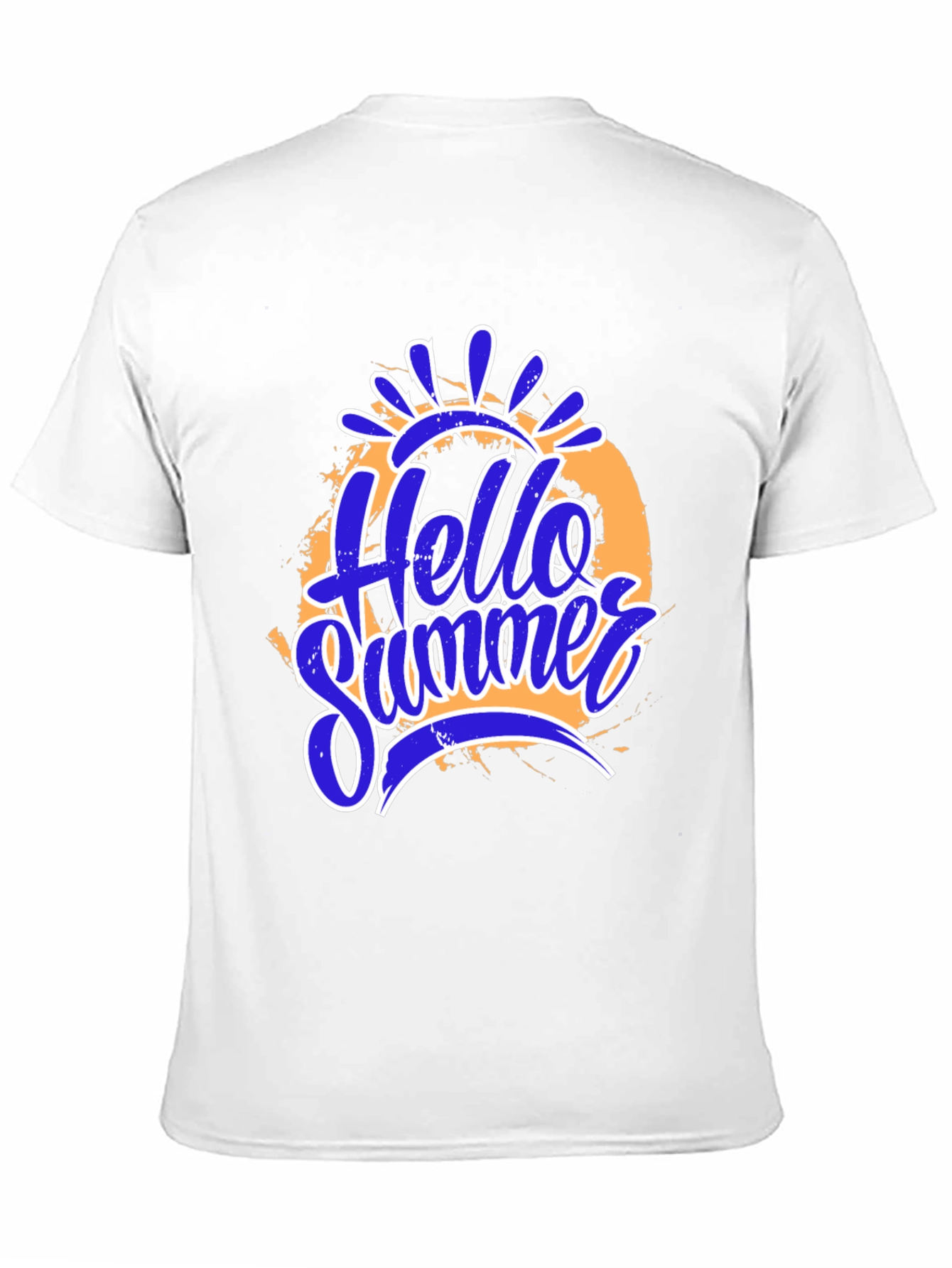 Hello Summer Graphic Print Black T-Shirt