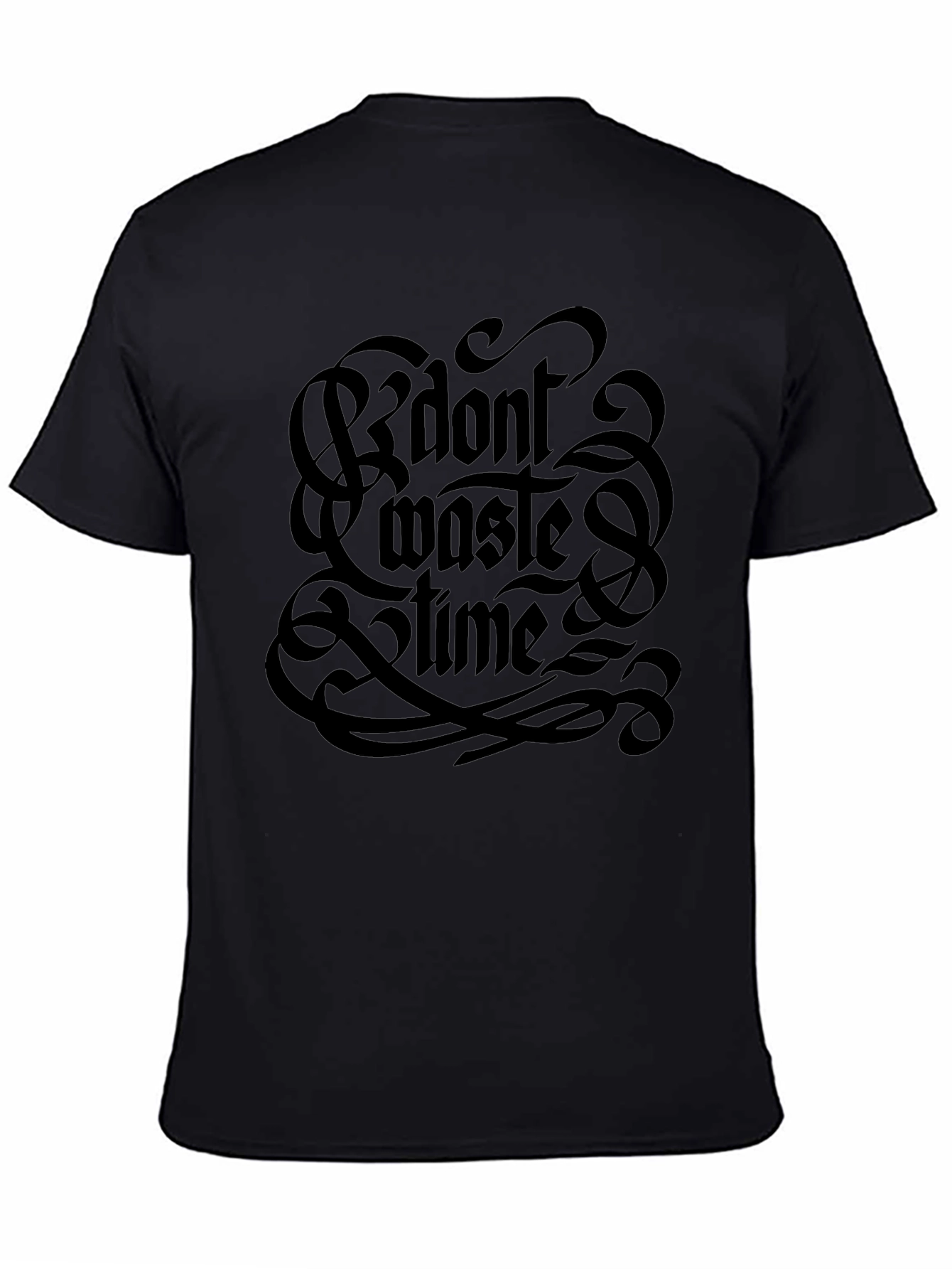 Dont Waste Time Graphic Tee - Stylish Black T-Shirt