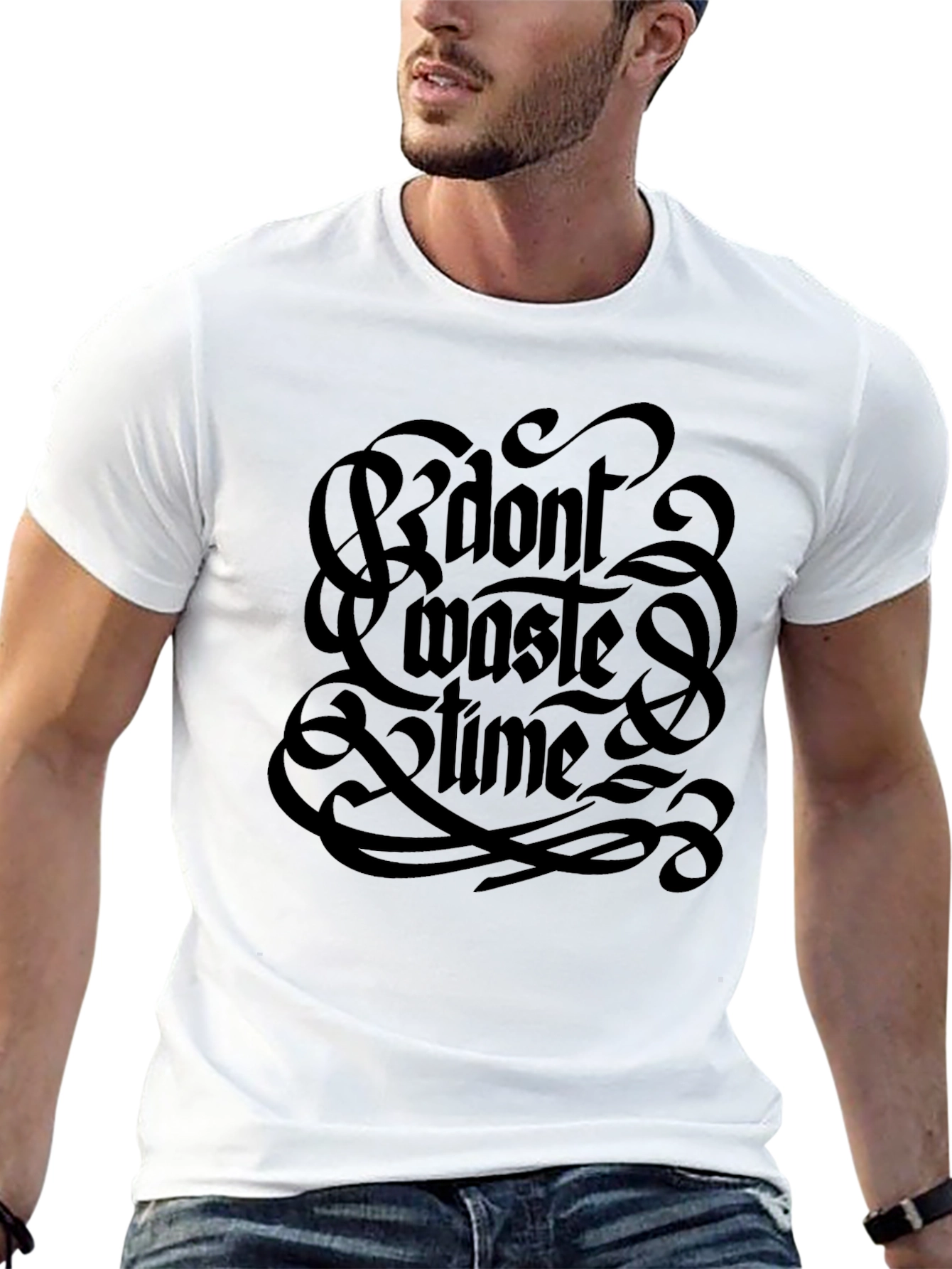 Dont Waste Time Graphic Tee - Stylish Black T-Shirt