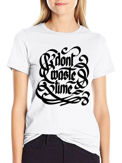 Dont Waste Time Graphic Tee - Stylish Black T-Shirt