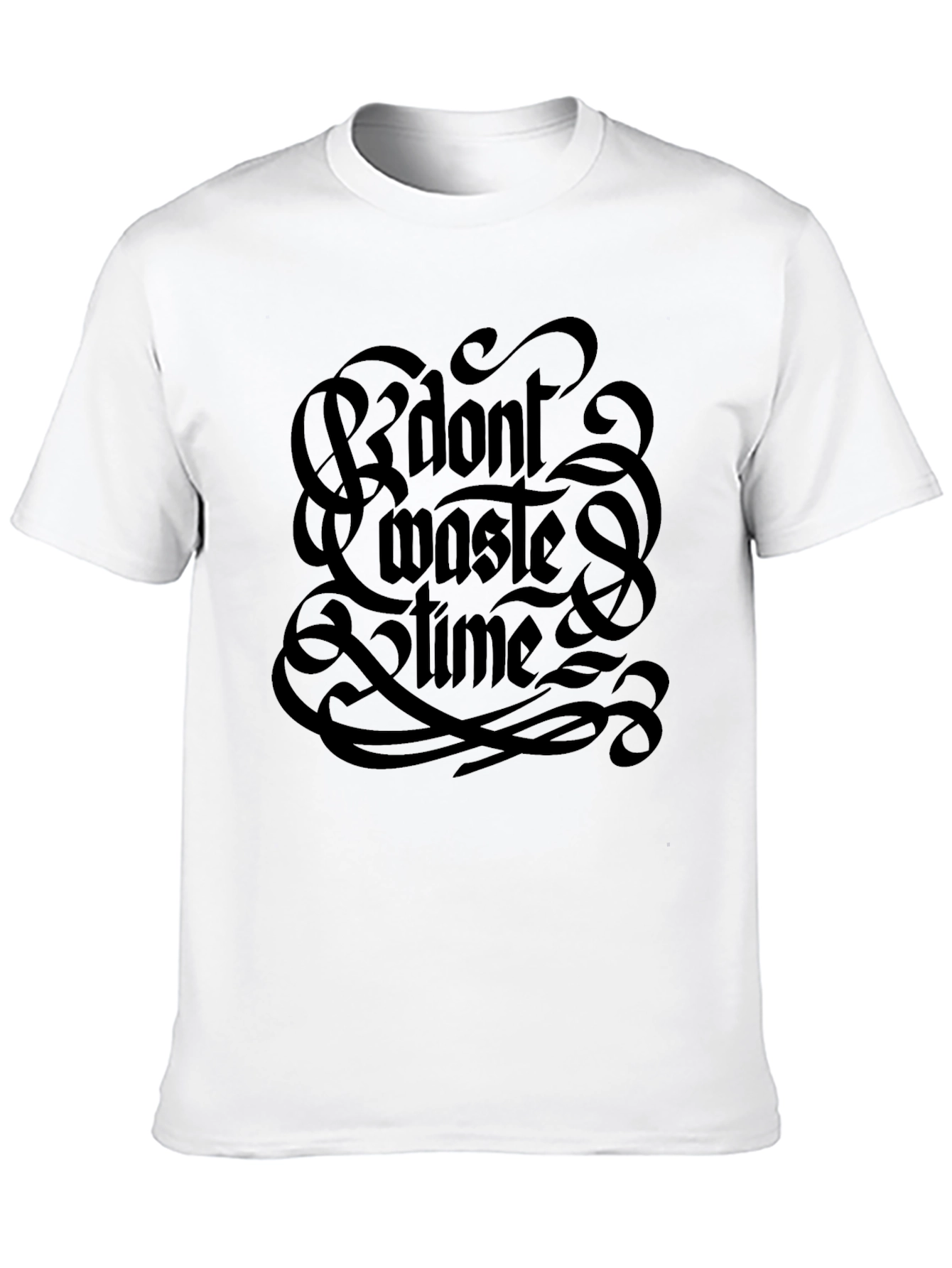 Dont Waste Time Graphic Tee - Stylish Black T-Shirt