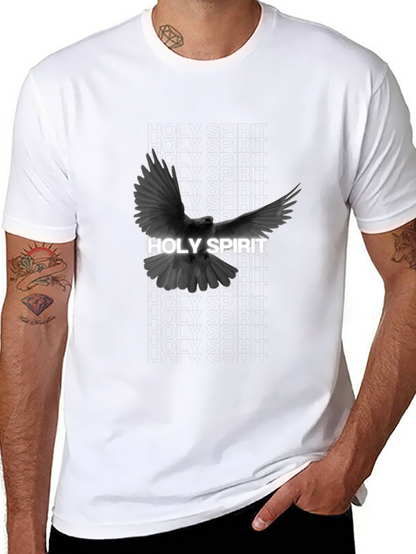 Holy Spirit Dove Graphic Tee - Black Cotton T-Shirt