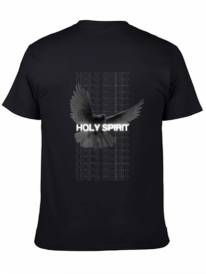 Holy Spirit Dove Graphic Tee - Black Cotton T-Shirt