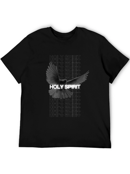 Holy Spirit Dove Graphic Tee - Black Cotton T-Shirt