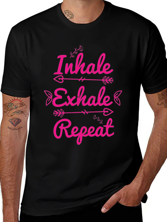 Inhale Exhale Repeat Graphic Tee - Black