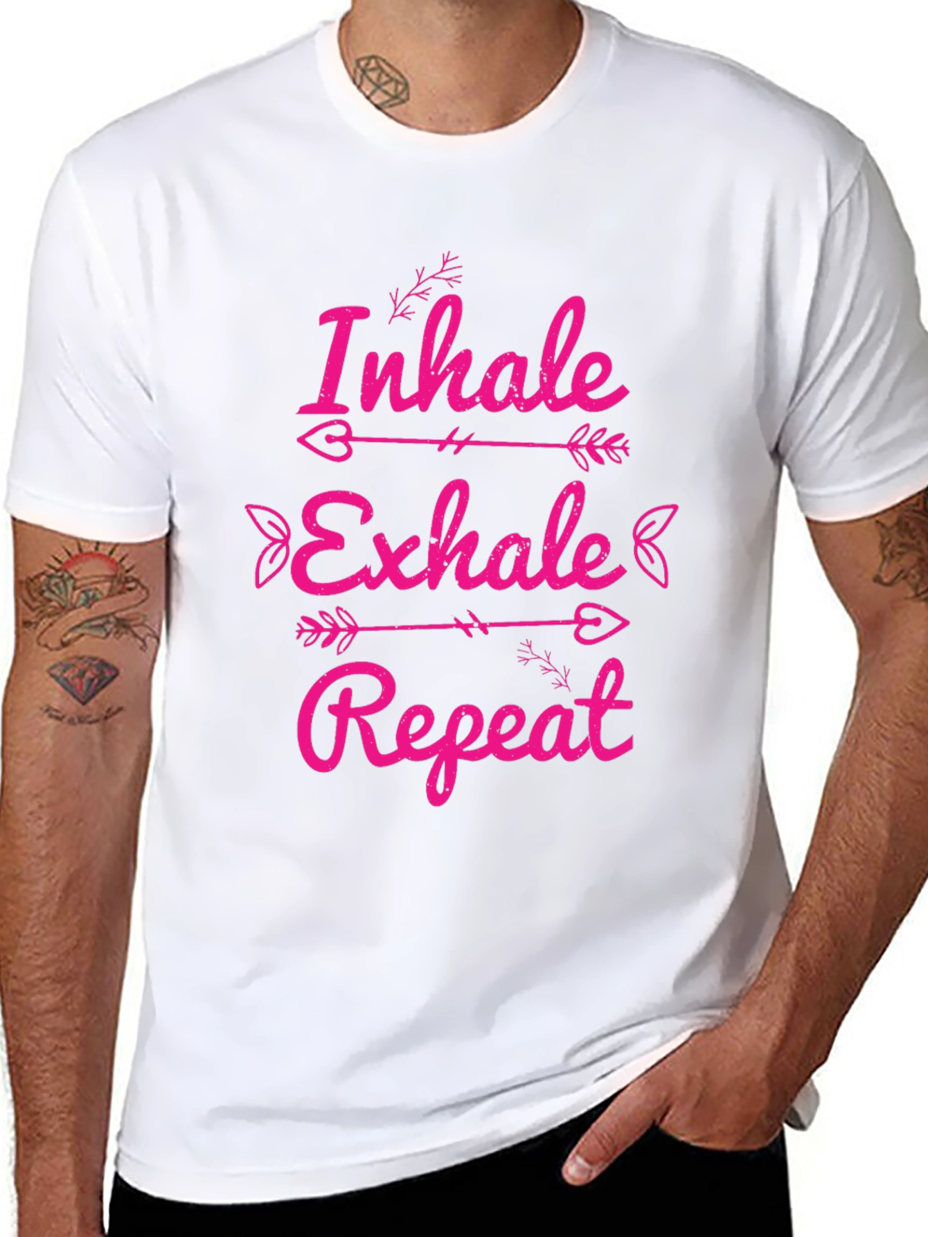 Inhale Exhale Repeat Graphic Tee - Black